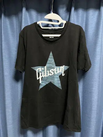 B'z x 깁슨 콜라보 티셔츠 블랙 x 파랑