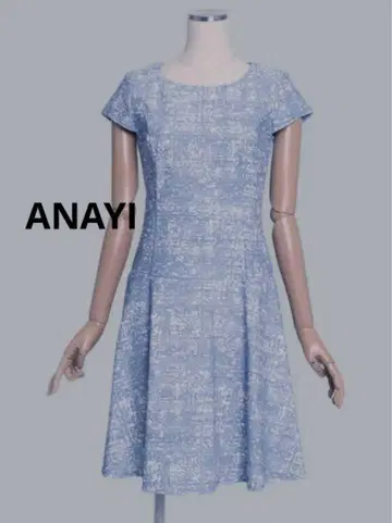ANAYI 자카드 플레어 원피스 아나이 스카이블루 블루 계열 38