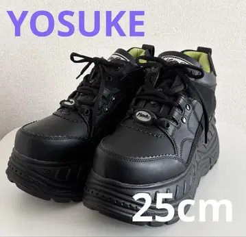 YOSUKE 통굽 스니커즈 레이스업 블랙 콤비 25cm 8cm