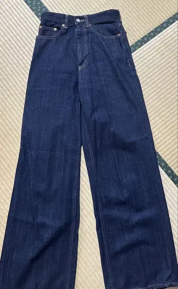 Moussy 다크 블루 와이드 레그 데님 25