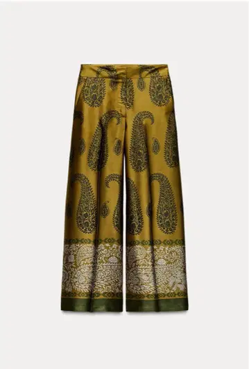 ZARA 새틴 프린트 팬츠