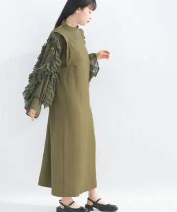 플루엔트 카르제 x 쉬폰 프릴 시어 슬리브 원피스 terrace