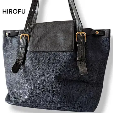 HIROFU 히로후 토트백 숄더 A4 가죽 네이비 빈티지