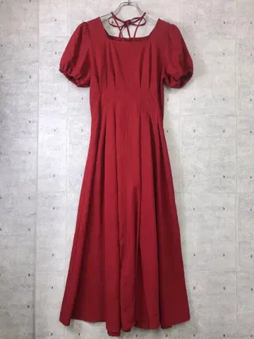 And Couture 구제 의류 스트랩 디자인 퍼프 롱 원피스