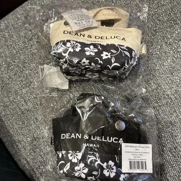 DEAN & DELUCA 컴팩트 하이비스커스 토트백 화이트, 블랙 2세트