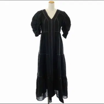 뮤럴 Wave cotton tiered dress 롱 원피스
