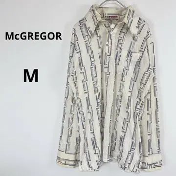 McGREGOR 맥레거 빈티지풍 긴팔 셔츠 [M] 기하학 패턴 얇은 소재