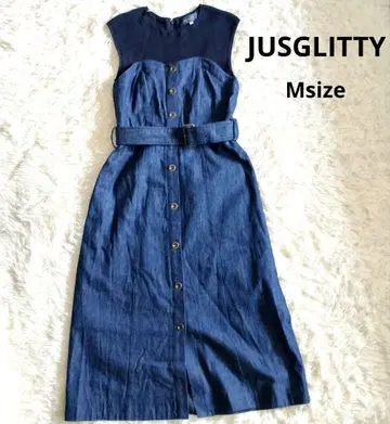 JUSGLITTY 데님 도킹 롱 원피스 M