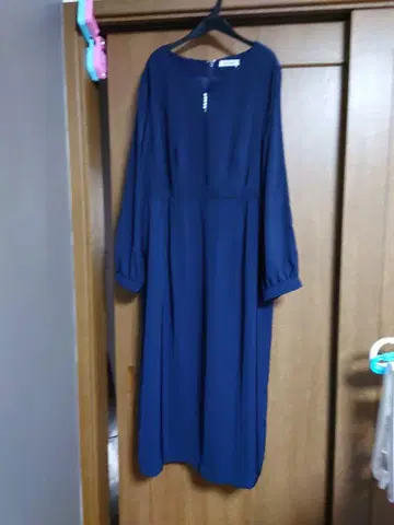 Re-J&SUPURE 네이비 긴팔 롱 원피스