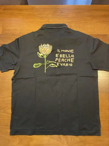 꽃 자수 다크 네이비 피케 셔츠 (L)