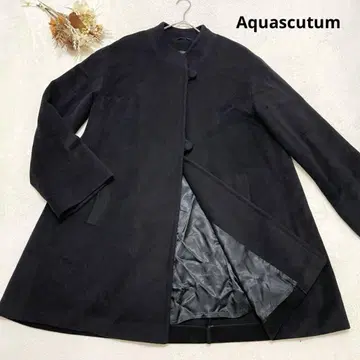 [Aquascutum] 아쿠아스큐텀 (F) 롱 코트 노카라 실크