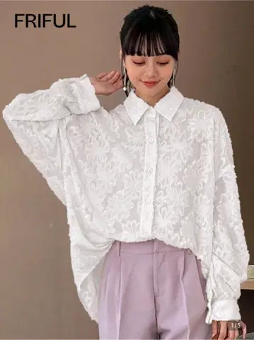 긴팔 셔츠 블라우스 아이보리 시어 코디 비침 빅사이즈 넉넉한 핏