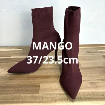 [MANGO] 망고 스틸레토 니트 부츠 와인 37/23.5cm