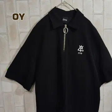 OY 피케 셔츠 반팔 하프 지퍼 어시멘트리 블랙