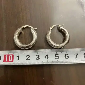 빈티지 이탈리아제 925 실버 후프 귀걸이