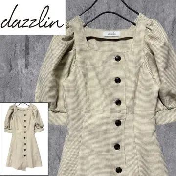 [새상품급] dazzlin 다즐링 레트로 슬리브 미니 원피스 베이지