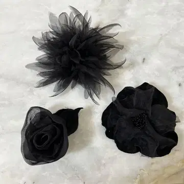 블랙 코사지 3세트 핸드메이드