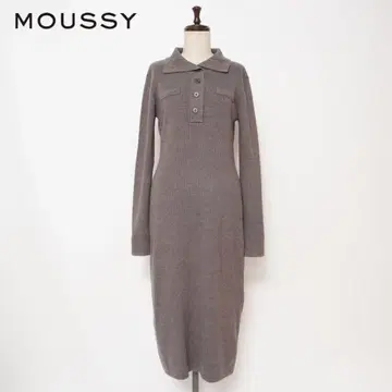 새상품급 MOUSSY 리브 니트 원피스 다크 그레이 사이즈 2*GD855