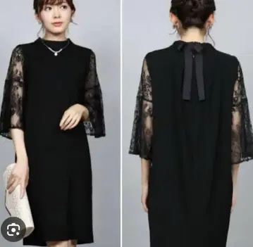 페넬 FENNEL 레이스 슬리브 백리본 원피스 결혼식 드레스