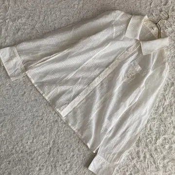 Ren 시어 셔츠 화이트 34 내추럴 심플 겉옷 비침