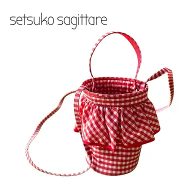 새상품급 setsuko sagittare 레드 화이트 체크 마이크로시티