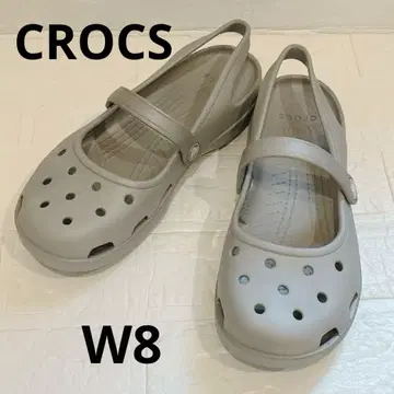 [인기] 새상품급 CROCS 샤이나 메리 제인 단종품 실버 그레이 W8