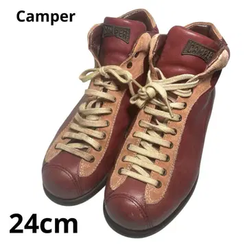 [CAMPER 캠퍼] 하이컷 스니커즈 가죽 보르도 37