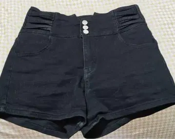 블랙 하이웨스트 숏팬츠