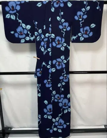 C378 면 유카타 동백 새상품급 기모노