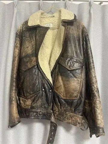 [ 80년대 vintage ] 가죽 보아 자켓 플라이트 자켓 아메카지