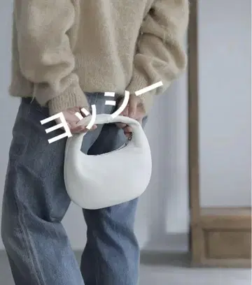 Aeta 가죽 클러치백 라운드 원 숄더 화이트 s