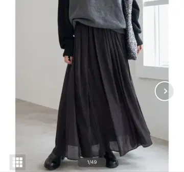 spick & span 스픽 앤 스팬 블랙 시어 롱 스커트
