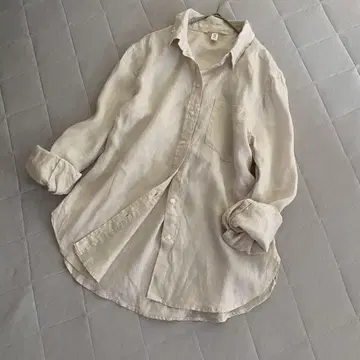 H&M LINEN 린넨 셔츠 베이지 빅 겉옷 긴팔