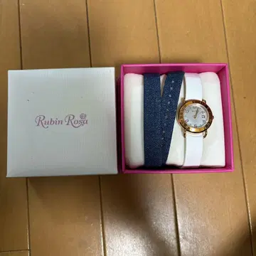 Rubin Rosa 화이트 시계 데님 밴드 포함