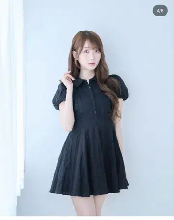 로제 뮤즈 Cotton 레이스 플레어 미니 원피스