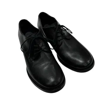 ANN DEMEULEMEESTER 35 블랙 플레인토 가죽 신발