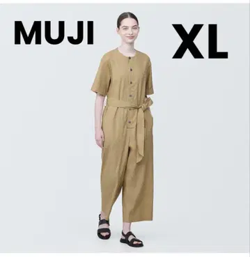 헴프 혼방 스트레치 점프수트 여성 XL 베이지