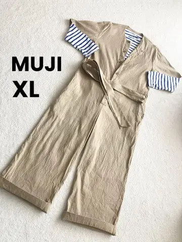 헴프 혼방 스트레치 점프수트 여성 XL 베이지
