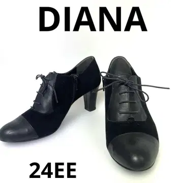 DIANA 다이애나 스웨이드 가죽 레이스업 부티 24EE 블랙
