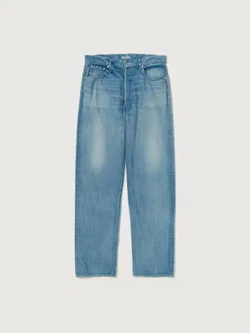 AURALEE SELVEDGE FADED LIGHT DENIM PANTS