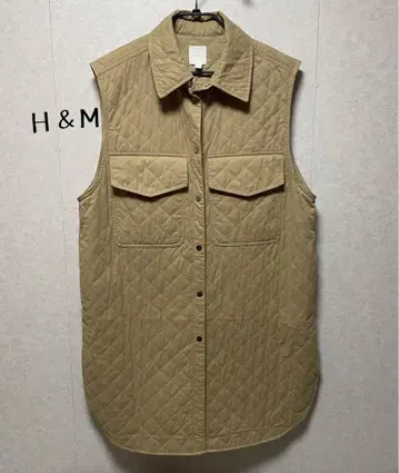 H&M 베이지 퀼팅 베스트
