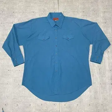 70s ELY PLAINS 웨스턴 셔츠 카라 심지 요크 절개 단색