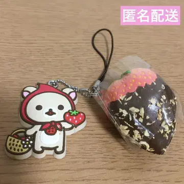 산에 코리락쿠마 초코 딸기 빨간 망토 스퀴즈 마스코트