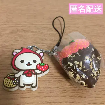 산에 코리락쿠마 초코 딸기 빨간 망토 스퀴즈 마스코트