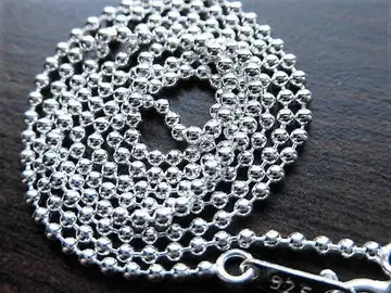 새상품 실버 925 볼 체인 목걸이 각인 있음 1.5mm 45cm