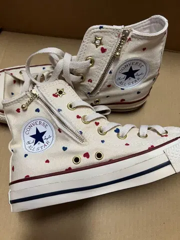 CONVERSE ALL STAR 하트 무늬 스니커즈 지퍼 봉제 가공