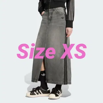 아디컬러 쓰리 스트라이프 데님 펜슬 스커트 XS 사이즈
