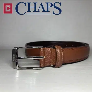 [거의 미사용] CHAPS 가죽 남성용 벨트 로고 버클 브라운
