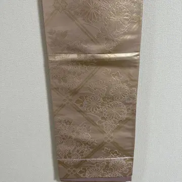 연한 핑크 꽃무늬 후쿠로 오비