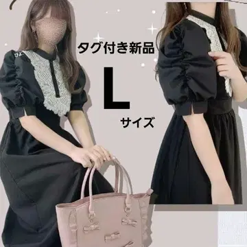 새상품 maki 원피스 멜미 레이스 요크 원피스 블랙 여름 반팔